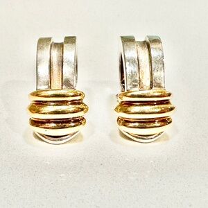 Earrings, Tiffany Yellow Gold and Sterling Silver